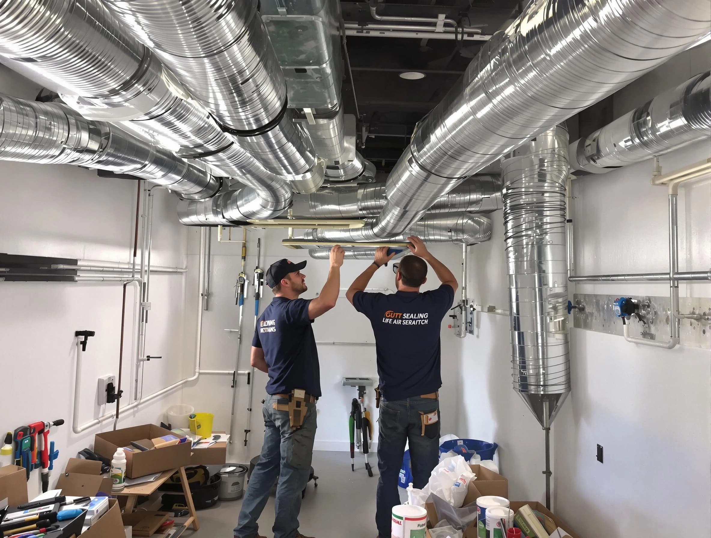 Dove Valley Air Duct Cleaning technician applying professional duct sealing solutions in Dove Valley