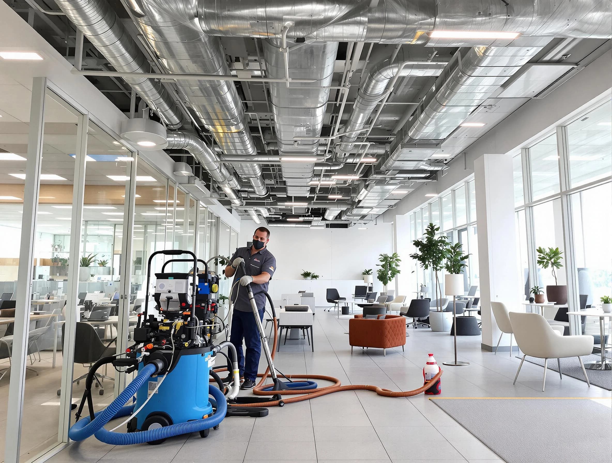 Dove Valley Air Duct Cleaning team conducting comprehensive commercial duct cleaning at a business location in Dove Valley