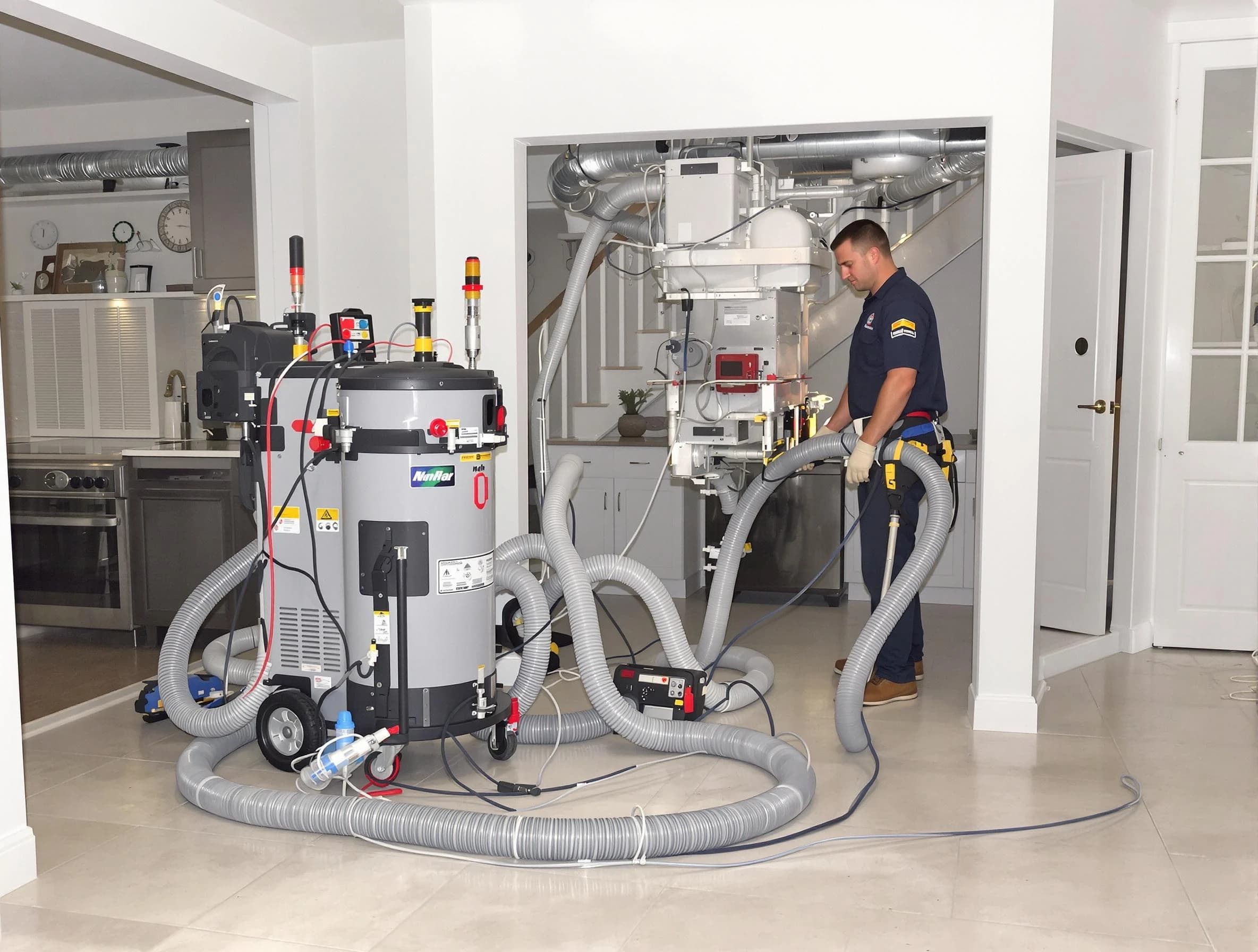 Dove Valley Air Duct Cleaning technician operating negative pressure cleaning equipment for thorough duct maintenance in Dove Valley