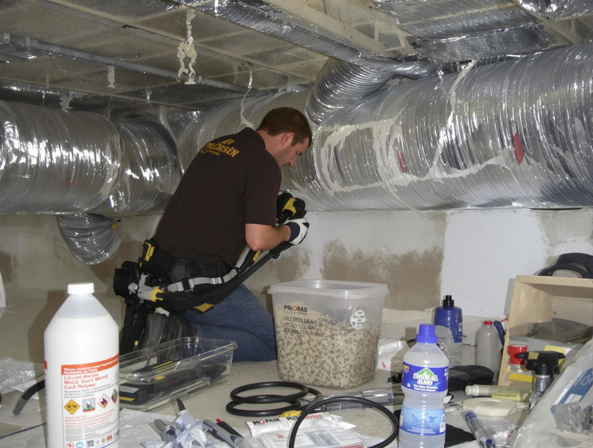 Dove Valley Air Duct Cleaning specialist performing professional mold removal from air ducts in Dove Valley