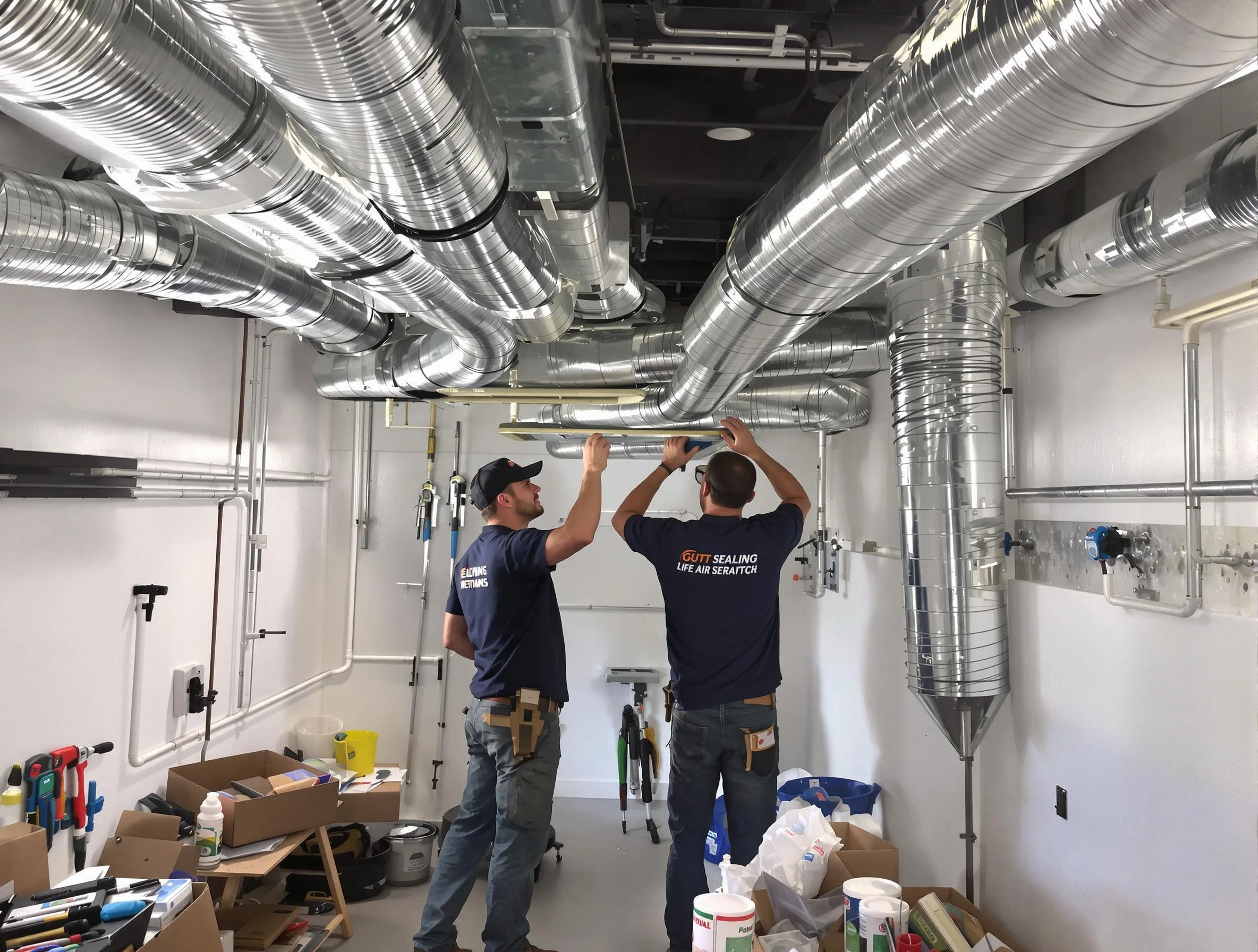 Dove Valley Air Duct Cleaning technician applying professional duct sealing solutions in Dove Valley