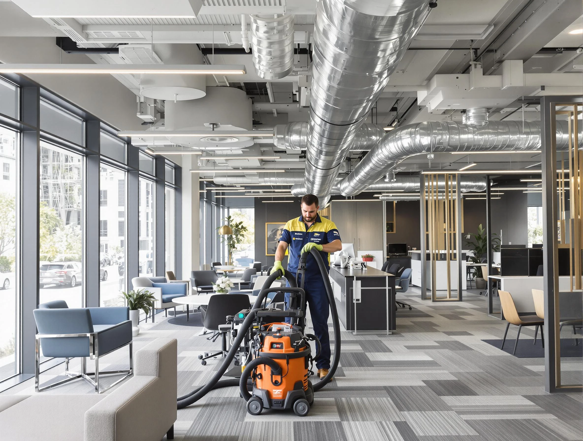 Dove Valley Air Duct Cleaning team performing thorough commercial duct cleaning at a Dove Valley business center